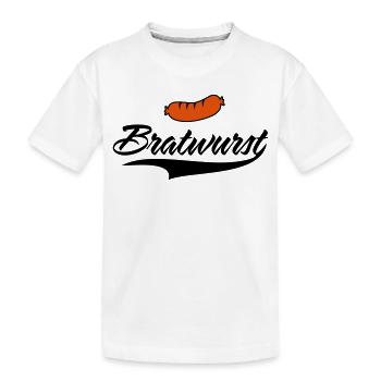 Einfach lecker Bratwurst - Kinder Premium Bio T-Shirt - Weiß - Vorne