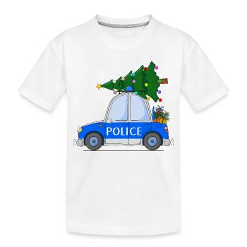 Voiture de police Police Noël - T-shirt bio Premium Enfant - blanc - Devant