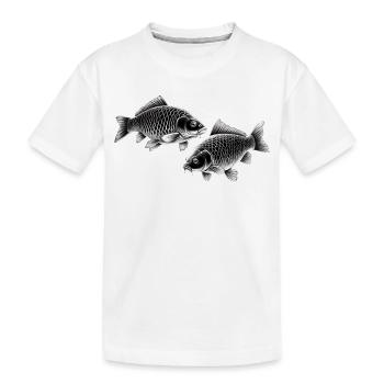 Dessin à la craie de la carpe - T-shirt bio Premium Enfant - blanc - Devant