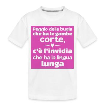 Aufkleber ironische Phrase lügen Neid Aufkleber - Kinder Premium Bio T-Shirt - Weiß - Vorne