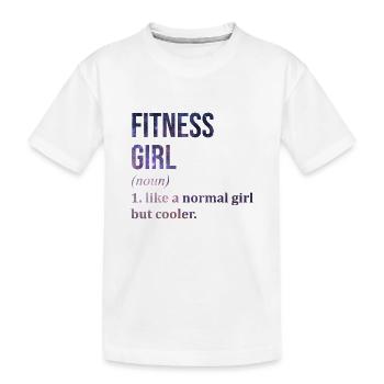 Fitness - Kids' Premium Organic T-Shirt - white - Front