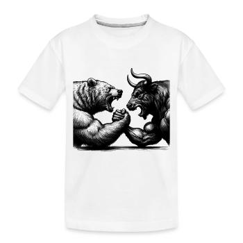 Bourse Marché boursier Bull Bull Bear Cadeau - T-shirt bio Premium Enfant - blanc - Devant