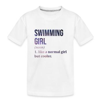 Schwimmen Schwimmen Schwimmen Schwimmen - Kinder Premium Bio T-Shirt - Weiß - Vorne