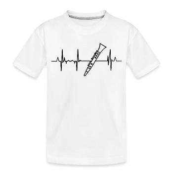 Clarinetist Heartbeat - Kids' Premium Organic T-Shirt - white - Front