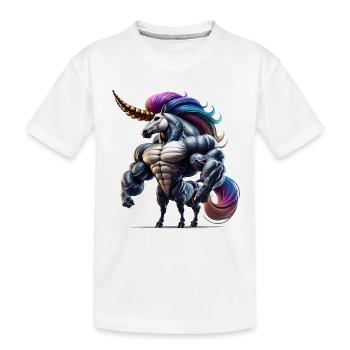 Super Einhorn - Kinder Premium Bio T-Shirt - Weiß - Vorne