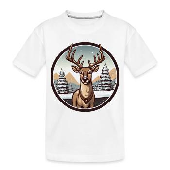Cerfs en hiver - T-shirt bio Premium Enfant - blanc - Devant