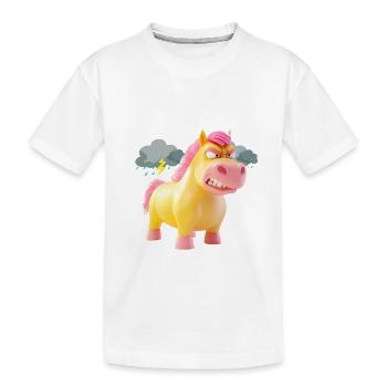 Not Fast, Just Furious – Angry Unicorn - Kids' Premium Organic T-Shirt - white - Front