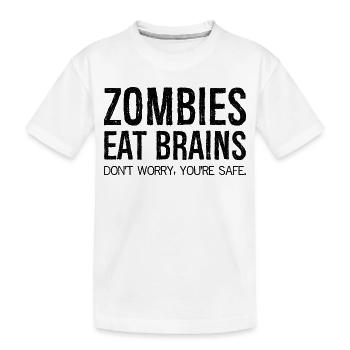 les zombies mangent des cerveaux - T-shirt bio Premium Enfant - blanc - Devant