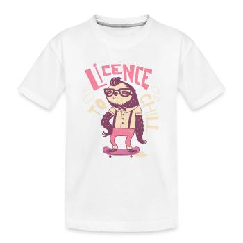 Lizenz zum Chillen – Vintage Faultier Style - Kinder Premium Bio T-Shirt - Weiß - Vorne