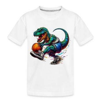 SSW34 Dino avec basket-ball - T-shirt bio Premium Enfant - blanc - Devant