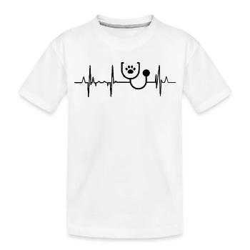 Veterinarian Student Heartbeat - Kids' Premium Organic T-Shirt - white - Front