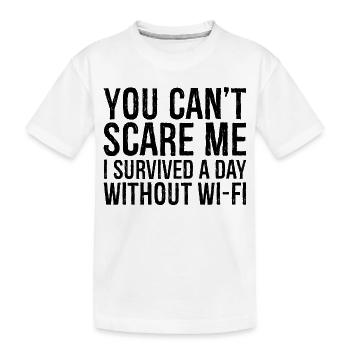 vous ne pouvez pas me faire peur J’ai survécu une journée sans Wi-Fi - T-shirt bio Premium Enfant - blanc - Devant