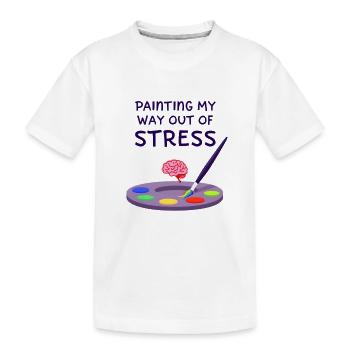 Peindre pour sortir du stress - T-shirt bio Premium Enfant - blanc - Devant