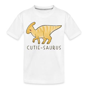 Süßer Dino Cutie-Saurus - Kinder Premium Bio T-Shirt - Weiß - Vorne