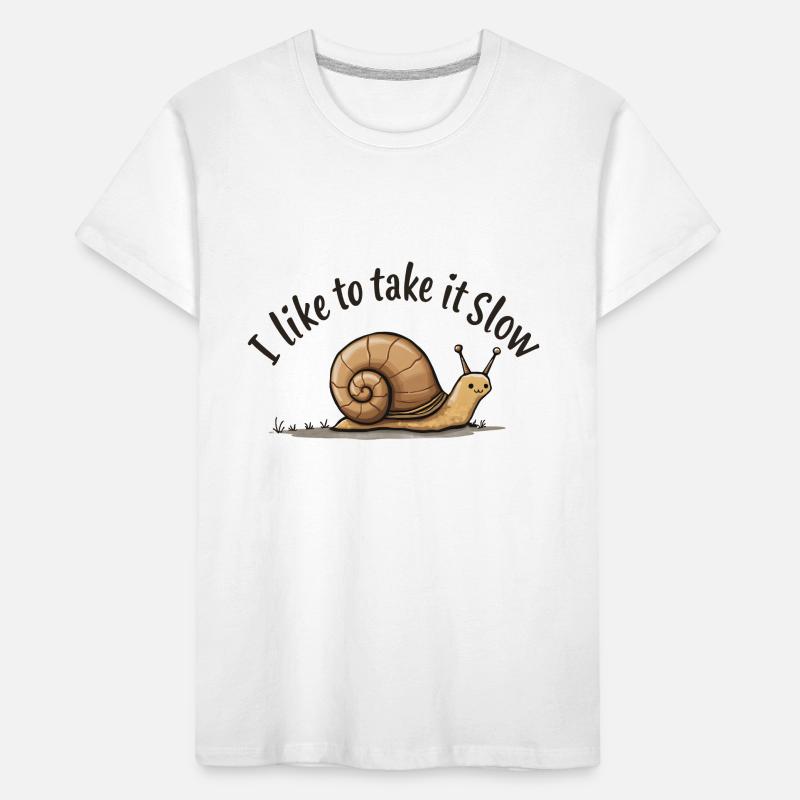 Langsame Schnecke „Nimm es langsam“ Kinder Premium Bio T-Shirt