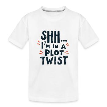 Shhh... I'm in a Plot Twist - Kinder Premium Bio T-Shirt - Weiß - Vorne