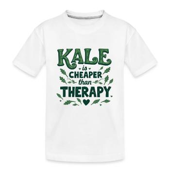 Kale is Cheaper than Therapy - Kinder Premium Bio T-Shirt - Weiß - Vorne