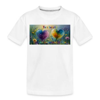 Deux cœurs toujours liés dans l’amour - T-shirt bio Premium Enfant - blanc - Devant
