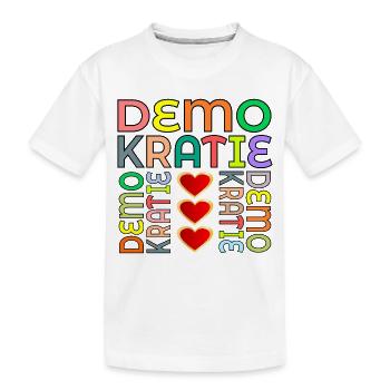 HERZ BUNTE DEMOKRATIE - Kinder Premium Bio T-Shirt - Weiß - Vorne
