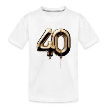 40 Jahre Gold Luftballon Folienballon Geschenk - Kinder Premium Bio T-Shirt - Weiß - Vorne