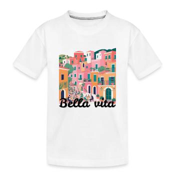 Village coloré méditerranéen en terrasse - T-shirt bio Premium Enfant - blanc - Devant