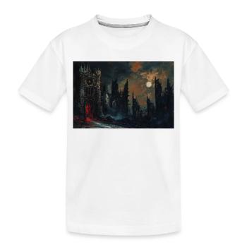 Poster Illustration Paysage médiéval en ruine - T-shirt bio Premium Enfant - blanc - Devant