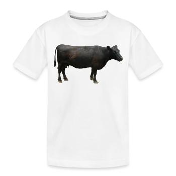Rind schwarz - Kinder Premium Bio T-Shirt - Weiß - Vorne