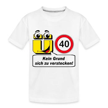 40e anniversaire, plus de 40 ans aucune raison de .......... - T-shirt bio Premium Enfant - blanc - Devant