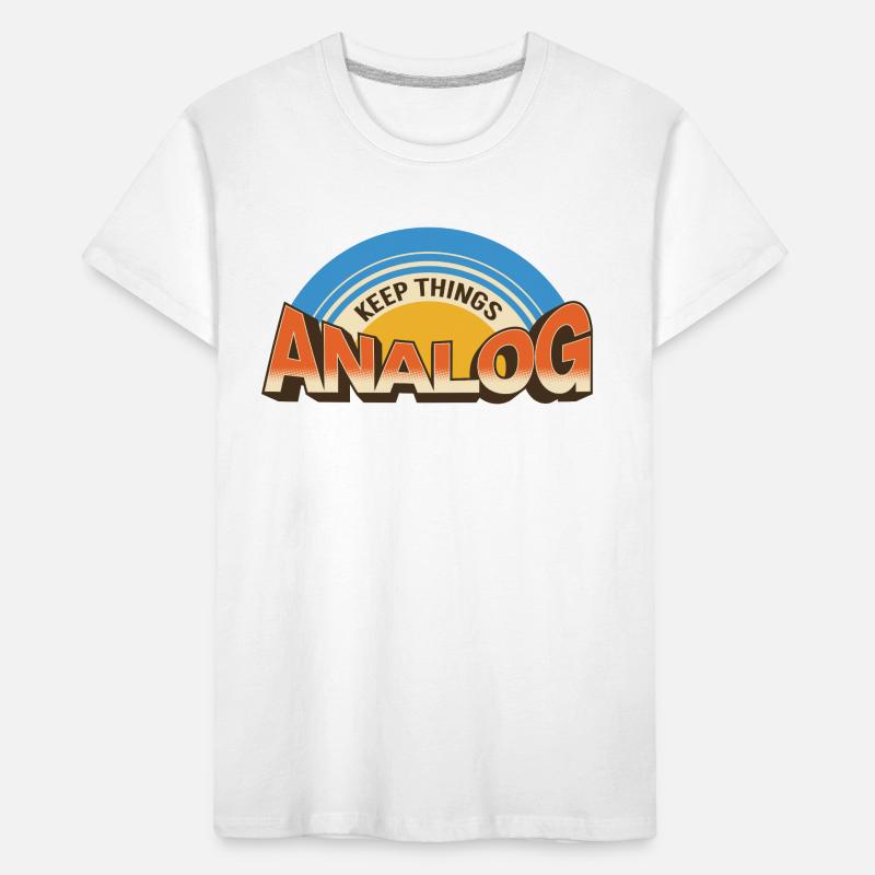 Keep Things Analog – Retro Tech-Statement Kinder Premium Bio T-Shirt