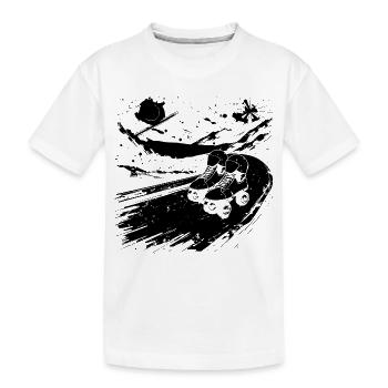 Rollschuhlaufen Zeichnung - Kinder Premium Bio T-Shirt - Weiß - Vorne