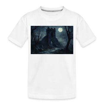 Poster Illustration Paysage médiéval en ruine - T-shirt bio Premium Enfant - blanc - Devant