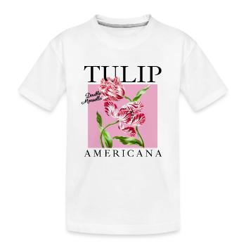 Barock-Tulpen Duo auf Rosa - Kinder Premium Bio T-Shirt - Weiß - Vorne