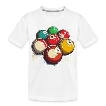 Boules de billard graphiques - T-shirt bio Premium Enfant - blanc - Devant