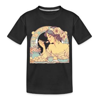 Pelmeni belle femme Art Nouveau Grace cadeau - T-shirt bio Premium Enfant - noir - Devant