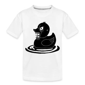 Canard démoniaque noir - T-shirt bio Premium Enfant - blanc - Devant