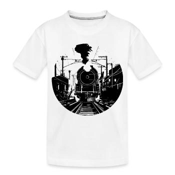 Railway Drawing - Kids' Premium Organic T-Shirt - white - Front
