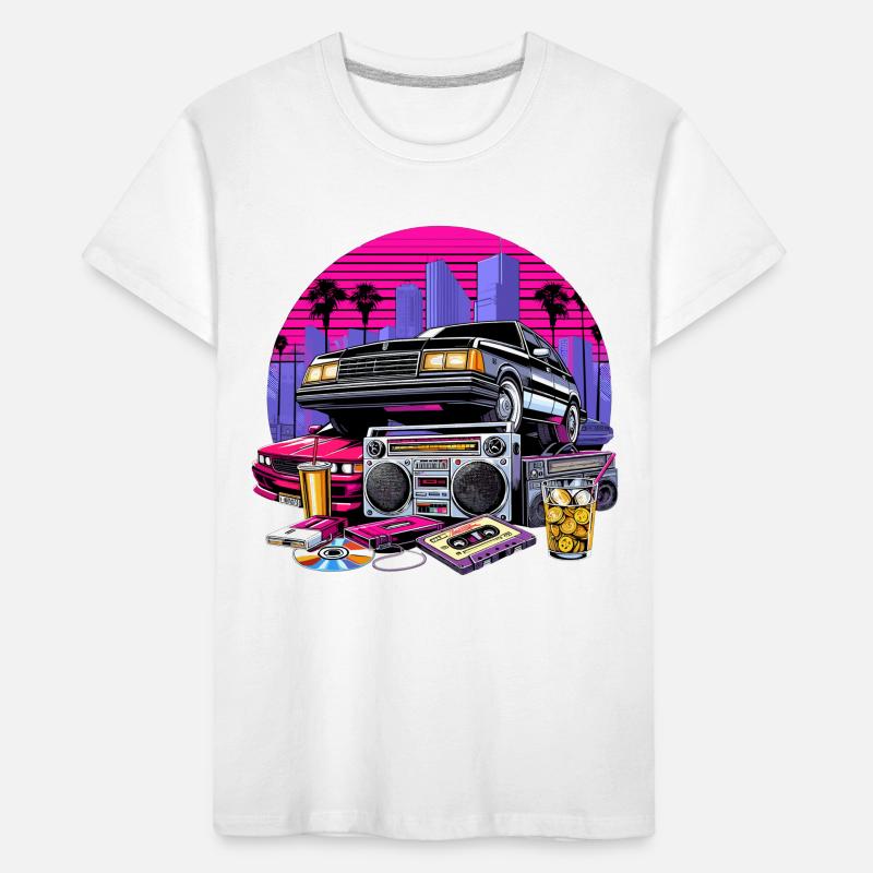 Cassette compacte Ghetto Blaster 90s Cadeau rétro T-shirt bio Premium Enfant