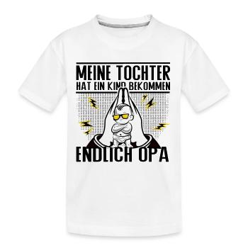 Endlich Opa – Lustiges Opa Design zur Geburt - Kinder Premium Bio T-Shirt - Weiß - Vorne