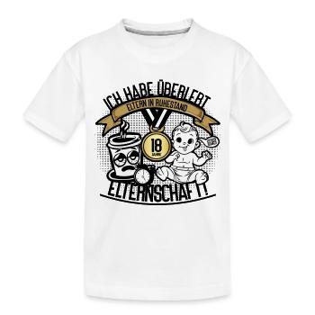 Ich habe überlebt – Eltern in Ruhestand - Kinder Premium Bio T-Shirt - Weiß - Vorne