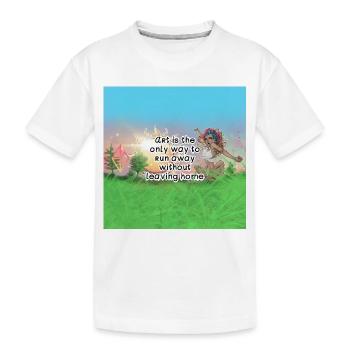 Kunst als Flucht Inspirierendes Design - Kinder Premium Bio T-Shirt - Weiß - Vorne