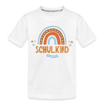 Schulkind Boho Retro Regenbogen - Kinder Premium Bio T-Shirt - Weiß - Vorne