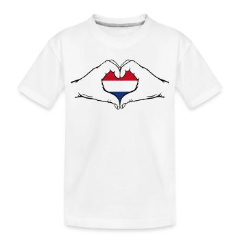 Drapeau de la Hollande Coeur - T-shirt bio Premium Enfant - blanc - Devant