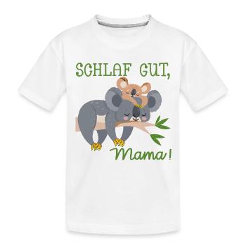 SCHLAFLOSE MAMA MUTTERTAG BABY KOALA - Kinder Premium Bio T-Shirt - Weiß - Vorne