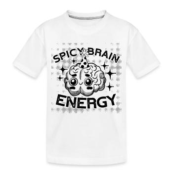 Spicy Brain Energy – ADHD Chaos Humor - Kinder Premium Bio T-Shirt - Weiß - Vorne