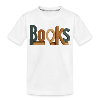 Buchstaben als Bücher Typografie - Kinder Premium Bio T-Shirt - Weiß - Vorne