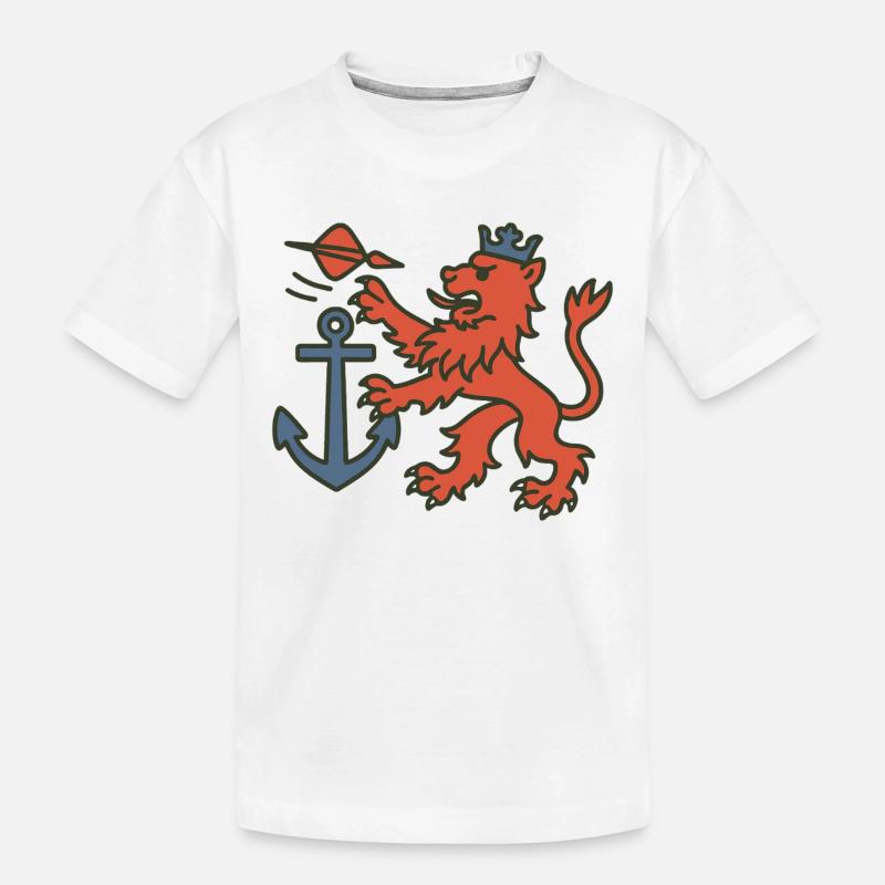Düsseldorfer Löwe mit Dartpfeil - Kinder Premium Bio T-Shirt - Weiß
