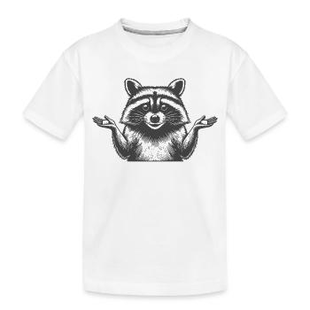 Waschbär  - Kinder Premium Bio T-Shirt - Weiß - Vorne