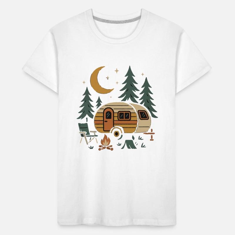 Conception de scène de camping nocturne T-shirt bio Premium Enfant