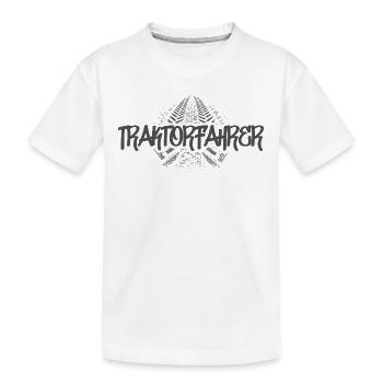 Traktorfahrer - Kinder Premium Bio T-Shirt - Weiß - Vorne