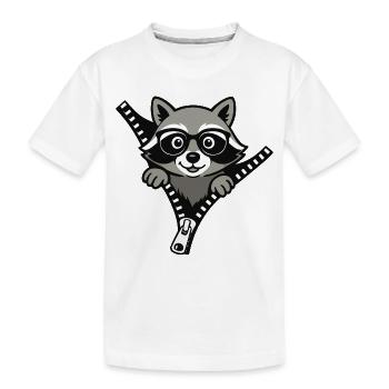 Neugieriger Waschbär - Kinder Premium Bio T-Shirt - Weiß - Vorne